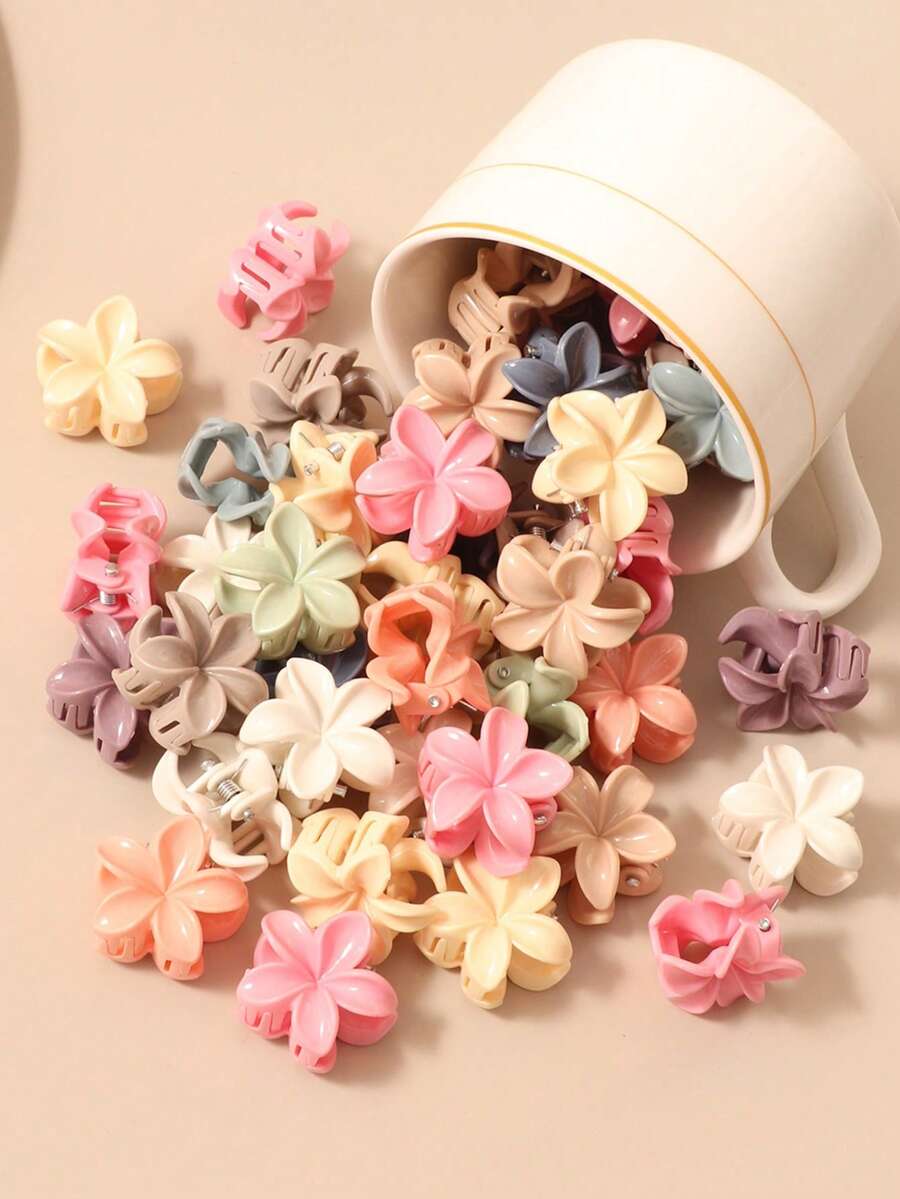 10/20/30/50个装 Morandi 彩色雏菊发夹,2.5厘米,可爱简约花朵发爪,女士冬季发饰,优雅爪夹,夏季、假日、旅行、节日、派对适用 - 多色 - 查看 1