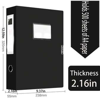 1pc A4 Plastic File Box, 55mm Document Box, File Storage Box, Random Style/Color/Packaging