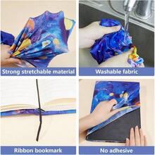 Tarot Stretchable Book Cover Divination Elements Moon Moth Washable Reusable Large Nylon Book Protector Elastic Notebook Wraps Suitable Most Hardcover Books - 塔羅牌彈性書套 - 查看 5