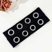 Hip-Hop Punk Style Hollowed-Out Air Eye Metallic Stretch Headband For Both Men And Women, Music Festival Rock Dark Headband Valentine's Day Travel Essential - Xám - Xem 8