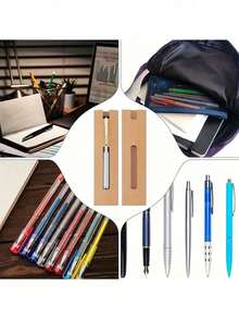 Hộp đựng bút bằng giấy Kraft (1/10/20/30 chiếc), hộp đựng bút đơn, họa tiết màu trơn chủ đề âm nhạc, đồ dùng và trang trí văn phòng phẩm và doanh nghiệp nhỏ, hộp đựng bút bằng giấy Kraft dày có cửa sổ | Túi đựng bút màu nâu, phù hợp với bút bi, bút máy, bút mực - Dùng cho văn phòng, trường học, quà tặng, kinh doanh - Tương thích với kẹp/nắp bút - Hộp đựng và sắp xếp, giá đựng bút, bao bì quà tặng, vẻ ngoài tự nhiên. - Nhiều màu - Xem 4