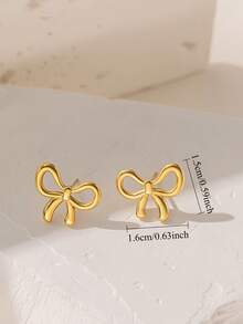 4pcs/Set Bow Bead Necklace Set, Fashion Minimalist Style, Choker Design, Suitable For Women's Daily Wear, Dates Or Parties - Gold - View 5