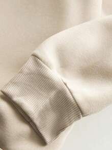 Christmas Outfit Womenhair Accessories For WomenChristmas Cartoon Print Fleece Sweatshirt,Long Sleeve Tops Pullover Fall FitLoose And Comfortablechristmaswoman Winter Clothes - 杏色 - 查看 3