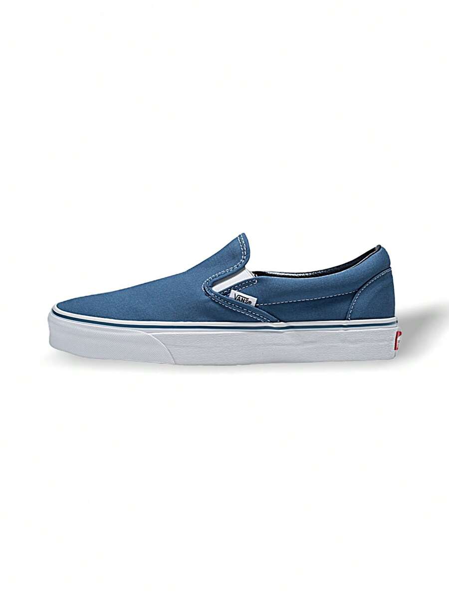 Vans 女士休闲一脚蹬鞋，轻便透气，舒适缓震，厚底设计，饰有品牌标志，亲肤百搭，适合日常穿着、健身通勤、下班后休闲旅行、约会等场合，海军蓝 VN000EYENVY - 藍色 - 查看 1