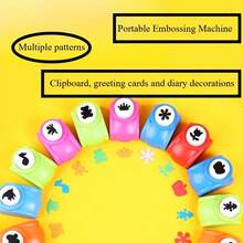 Celemela 4 peças/8 peças Pacote de Valor, Inclui Padrões e Cores Aleatórios Variados, Surpresa em Cada Compra, Design Portátil para Fácil Operação, Basta Pressionar para Obter Padrões Elegantes Vazados, Perfeito para Scrapbooking DIY, Cartões de Saudação, Diários, Álbuns de Fotos e Mais Aplicações Criativas