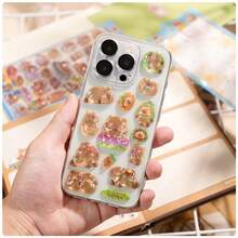 Zufällig ausgewählter 3D Hochtemperatur-Capybara dekorativer transparenter Aufkleber, verwendet für Schreibwaren, DIY Handyhüllen und Laptop-Dekoration