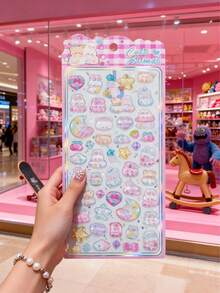 Cute Ice Cream, Candy, Bear, Rabbit, Dog 3D Embossed Stickers, Cartoon 3D Sticker Decals For Pencil Case, Backpack, Water Bottle, Desk, Car, Luggage, Fridge, Scrapbooking Scrapbook Supplies Stationery - Multicolor - View 4