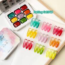 AiFer Bộ 9 màu sơn gel chấm bi, độ bão hòa cao, màu gel bán đặc phổ biến, thích hợp cho các tiệm làm móng. - Nhiều màu - Xem 30