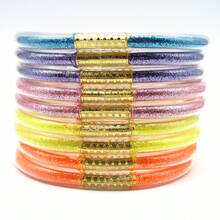 Bộ 9 vòng tay Phật giáo nhồi bông bằng silicon sáng bóng hình nơ - 9 miếng mỗi bộ - Xem 8