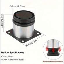 4 piezas Patas de mueble de metal con acabado cepillado - Patas de gabinete redondas ajustables, patas de repuesto de acero inoxidable para cocina, gabinetes, sofá, escritorio, muebles DIY, patas ajustables en altura | Patas de metal modernas | Patas de metal duraderas, patas de metal para muebles - Multicolor - Ver 11