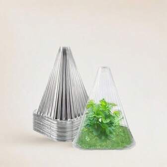 10/20/30pcs Plant Insulation Cover, Plant Seedling Cover, Greenhouse Cone, Green Plant Sapling Windproof Cover