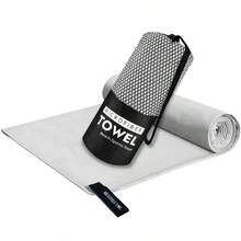 2pcs/1pc Super Absorbent Microfiber Beach Towel, Soft Double-Sided Plush Quick Dry Beach Towel, Solid Color Portable Yoga Fitness Sports Towel, Beach Essentials, Beach Accessories, Pool Float