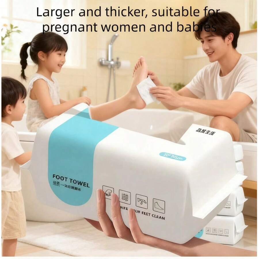 Toalla de pie desechable gruesa y grande para uso doméstico, adecuada para remojar los pies, masaje de pies y lavado de pies en el baño.