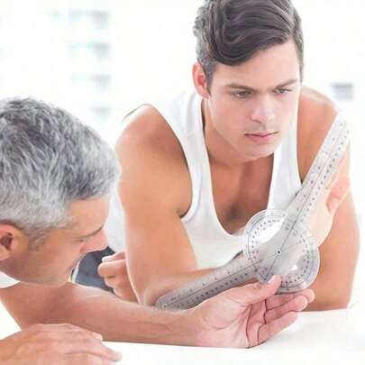 Goniómetro de 6 pulgadas, escoliómetro transparente, transportador de plástico, goniómetro de 360 grados para medición corporal