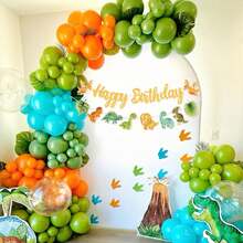 恐龙主题派对装饰 恐龙横幅 绿色生日快乐横幅 男孩生日横幅 恐龙派对用品 - 均碼 - 查看 7