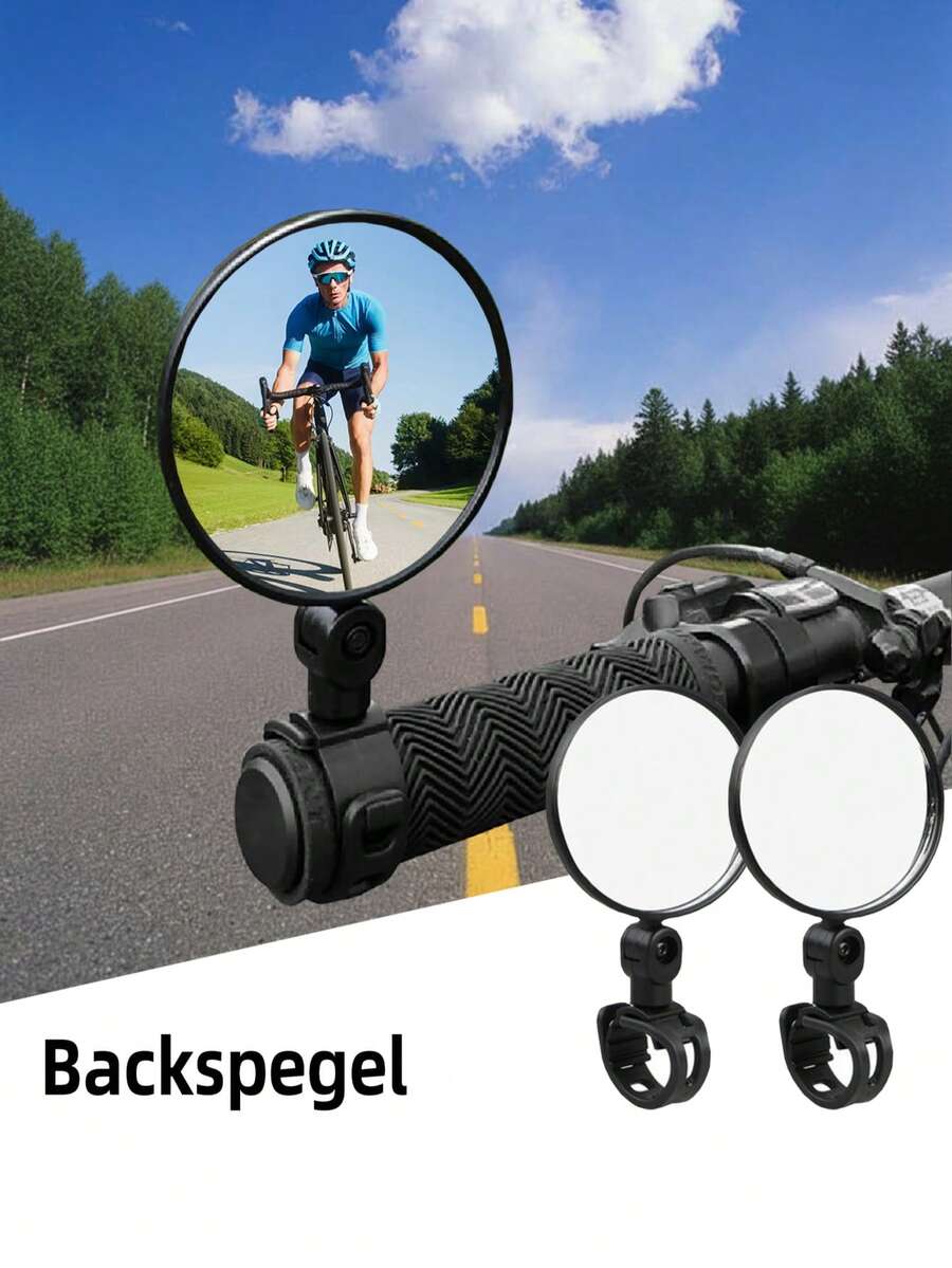 Universal Bicycle Rearview Mirror - 360° Rotatable Handlebar Mount Bracket, Suitable For Mountain Bike/Electric Scooter - Wide Angle Rearview Mirror With Quick Release Clip (2pcs/1pc)