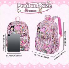 Tokidoki Unicorno Backpack School Bag Large Capacity Portable Travel Backpack Casual Daypack Cartoon Travel Bag - 粉色 - 查看 5