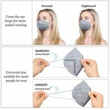 KN95 Face Mask 50 PCS Breathable Protection Masks Individually Wrapped 5-Ply KN95 Black Masks Cup Dust Safety Masks - Multi - View 5