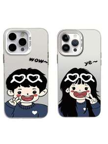 Questa custodia per telefono carina per coppie è un regalo meraviglioso per il tuo ragazzo o la tua ragazza. Compatibile con 16, 15, 14, 13, 12, 11, Pro, Plus, Pro Max, Galaxy S22, S23, S24, S25, Plus, FE, Edge, Ultra. - Argento - Visualizzare 6