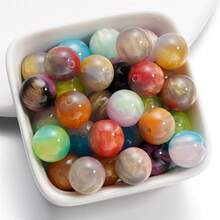 Double Color Cloud Resin Round Beads, Scattered Beads, Chinese Gilded Beads, High-End DIY Bracelet Bead Material Wholesale