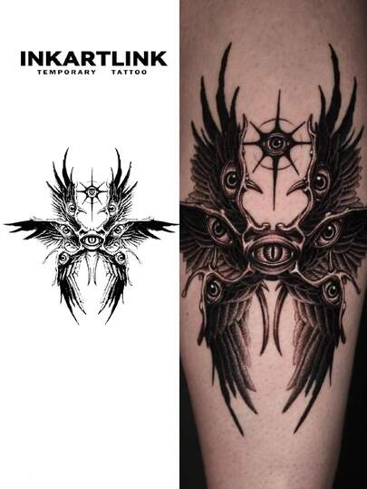  Tatuaje de tecnología revolucionaria INKARTLINK, tatuaje semipermanente, tres ojos, tatuaje realista, tatuaje de latido del corazón, tatuaje temporal, resistente al agua, apariencia de tatuaje auténtico, tatuaje de diseño de nicho, tatuaje de jugo de fruta, tatuaje de planta