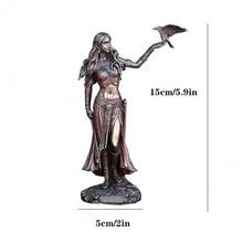 Morrigan The Celtic Goddess Of Battle With Crow & Sword Statue Antique Bronze Finish Statue Resin Sculpture Art Garden Ornament Home Decor - 銅色 - 查看 6