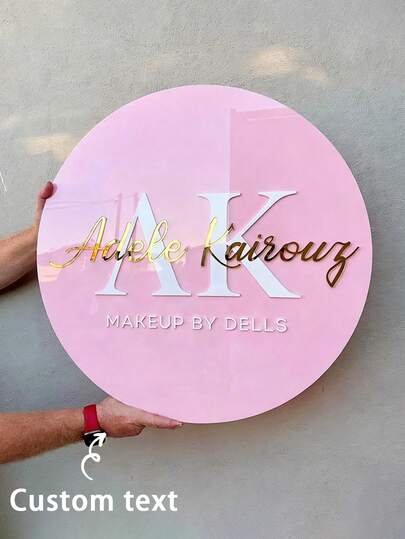 Personalization Transparent Acrylic Sign With Gold Letters And Gold Lines, Custom Made Rectangle Salon Decor Sign For The Wall 3D Acrylic Business Sign | Custom Text Wall Signage | Rectangle Logo Sign | Hair Salon, Nail Studio, Aesthetics Clinic, Beauty Shop Signs,Christmas Decorations, Christmas, Decorating Houses, Home Decor,