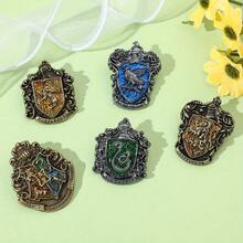 Warner Bros 1/5 Pcs Personalized Cartoon Anime Brooch Creative Gryffindor Enamel Pin Metal Badge Jewelry Clothing Backpack Accessories A Gift For Friends