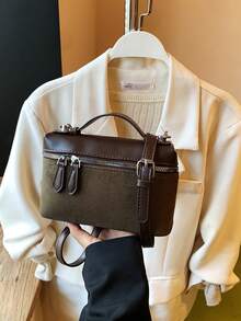 Retro stilvoller Nischen-Design Herbst/Winter Neuankömmling Umhängetasche mit einer Schulter und diagonalem Riemen, Farbblock Pendler Mode Damen Weihnachtsgeschenk, hochwertige kleine quadratische Tasche - Verschiedenfarbig - Übersicht 15