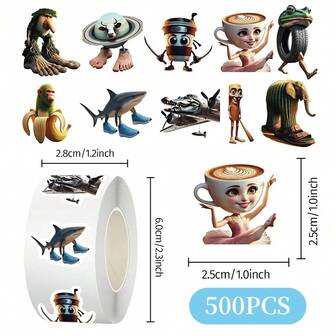 50pcs Abstract & Funny Mythological Creatures Sticker Series For Desk, Stationery, Mugs, Decor