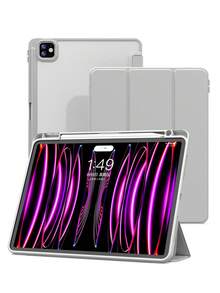 Ốp lưng máy tính bảng tương thích với iPad thế hệ thứ 10/11 (A16), 9/8/7/6, Air 4/5/M2/M3, Mini 4/5/6/7, Pro 11"/12.9"/Air 13 Phụ kiện Chất liệu TPU Da PU, Màu xám - Xám - Xem 24