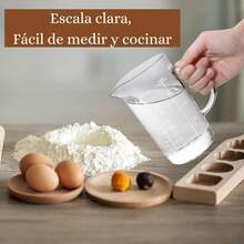 U Chef Vaso Medidor de Vidrio con Asa, Taza medidora con tres escalas (Oz, taza, Ml/CC) y Boquilla Antiderrames, Jarra Medidora para Cocina o Restaurante, Fácil de leer.(500ml) - 500 ml - Ver 8