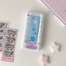 ins韩版镂空生活四格卡片册蝴蝶结天空长条大头贴纸收纳册纪念册学生偶像PVC四格相册 - 彩色 - 查看 18