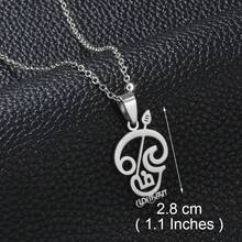 1件泰米尔语“唵”字印度教符号吊坠项链，女士女孩不锈钢印度宗教饰品 - 彩色 - 查看 22