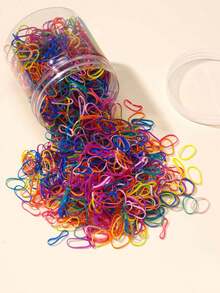 500pcs/Pack Colorful Disposable Hair Ties, Suitable For Girls' Daily Hair Accessories - Multicolor - View 5
