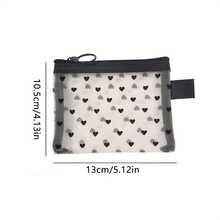 Beige And Black Storage Bag Set, Heart-Shaped Design, Transparent Viewable, Portable Storage Bags, Suitable Storing Lipsticks And Other Small Items - Black - View 6