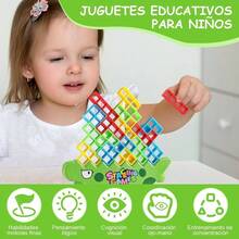Juego Equilibrio Torre, 64 Piezas Tower, Juguetes de Apilamiento de Equilibrio, Torre de Bloques Tipo para nios, Stack Tower, Juegos de Mesa perfectos para nios y Adultos - inicial - Ver 4