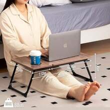 Mumoo Bear Laptop Desk For Bed CouchLap Desk For Laptop Portable Laptop Stand Small Adjustable Laptop Desk Foldable Bed Table For Laptops And Writing Bed Tray Table With Cup Holder Brown