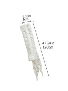 Women's Fashion Lace Shoelaces, Flat Hollow Laces With Wide Ribbon Design For DIY Customization On Various Shoes - trắng - Xem 8