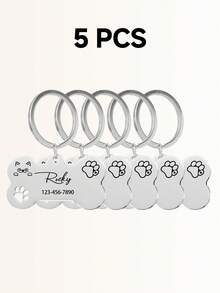 Ayotu Llavero personalizado anti-pérdida para gatos y perros, decoración de llavero, colgante anti-pérdida para mochila, etiqueta de identificación personalizada para perros, etiqueta de identificación personalizada para gatos, etiqueta de nombre de teléfono grabada personalizada, etiqueta de identificación para gatos - Multicolor - Ver 11