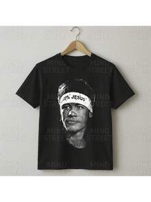 Jr Football T-Shirt Unisex Men Women 100% Cotton Premium Top Streetwear New Release Immediate Shipping Various Colors!! Plus Size - 黑色 - 查看 1