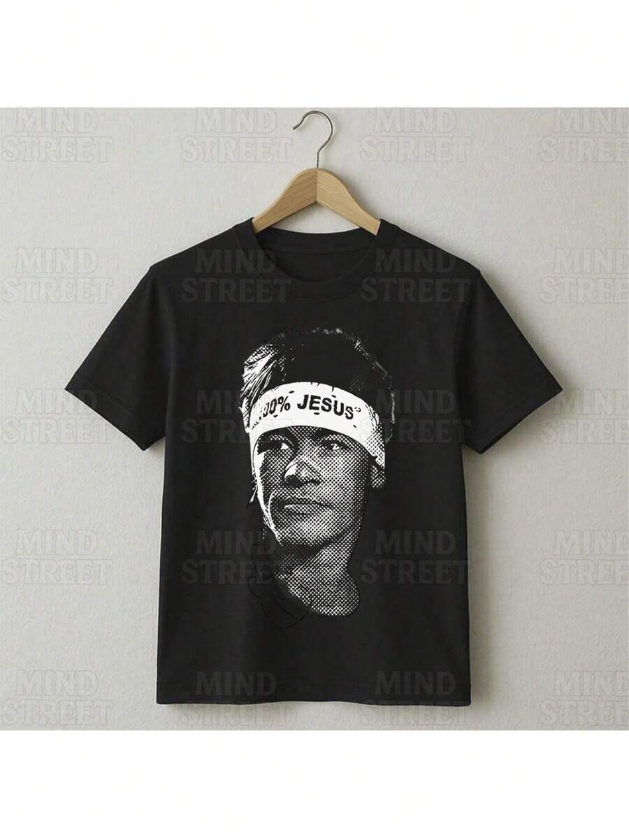 Jr Football T-Shirt Unisex Men Women 100% Cotton Premium Top Streetwear New Release Immediate Shipping Various Colors!! Plus Size - 黑色 - 查看 1
