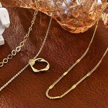 Gold Layered Women, 14K Gold Plated Dainty Necklace Set With Paperclip, Adjustable  Gold Jewelry Stackable - Layered Necklace /2 - View 6