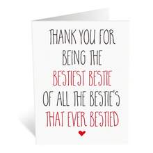 1 Pc Funny Birthday Card For Bestie With Personalized Design Best Friend Greeting Card Perfect For Birthday Card Gift Card Greeting Card Thank You Card Christmas Card Wedding Party Graduation Party Any Occasion With Envelope - Multicolor - View 3