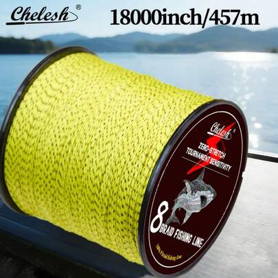  Chelesh Línea de pesca trenzada de 500 yardas/457 m, resistente a la abrasión, suave, ultra larga, línea de trenzado multicolor de 8 hebras de alta visibilidad para agua salada y agua dulce, opciones de resistencia de 15 LB a 100 LB, regalo de pesca, decoración navideña