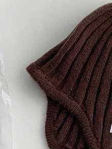 1pc French Tie-Up Knit Hat, Soft & Warm Autumn/Winter Decoration, Striped Tie-Up Ear Protection Knit Hat, Cute Solid Color Bucket Hat For Women - Multicolor - View 7