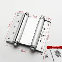 1个不锈钢门铰链，双向开启，自动关闭，加厚弹簧，静音铰链 - 彩色 - 查看 13