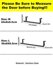 1件装 黑色单杆毛巾架 橱柜门背式挂架 免打孔毛巾杆 - 彩色 - 查看 4