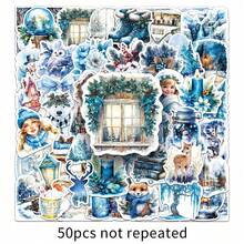 50 قطعة ملصقات جمالية لشعار الشتاء، هدايا ملصقات مضحكة وممتعة، ملصقات ألعاب التسعينيات للألبوم الصور والأظرف والزجاجات المائية والكمبيوتر والأجهزة المحمولة والأمتعة والدفاتر والثلاجات وديكور الأعياد والكريسماس - متعدد الألوان - مشاهدة 7