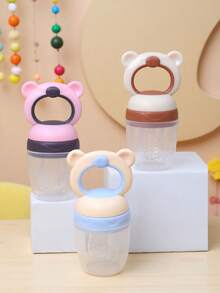 KUNT 1 pieza Alimentador de fruta con forma de oso de bebé hecho de silicona, bolsa de malla de silicona chupete, bolsa de alimentación de fruta para bebés para uso diario - Multicolor - Ver 11